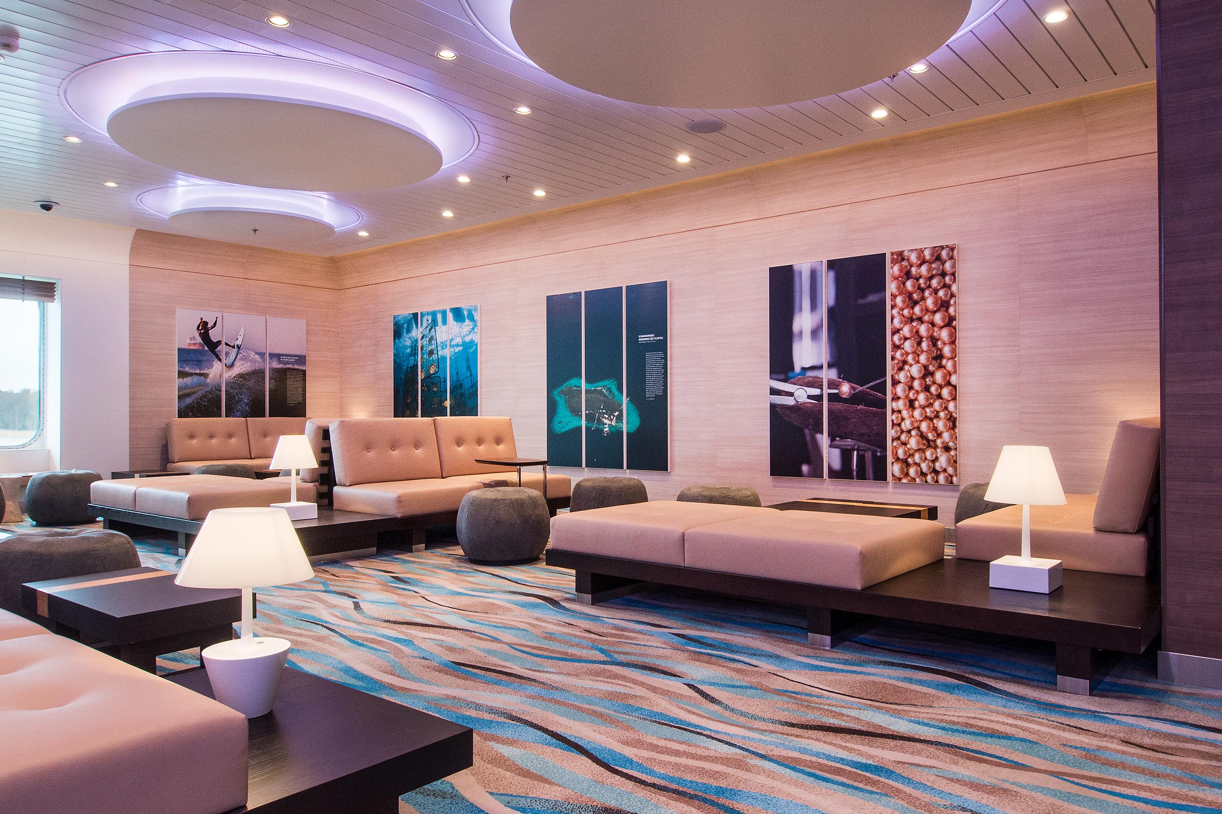 cruise ship's lounge area